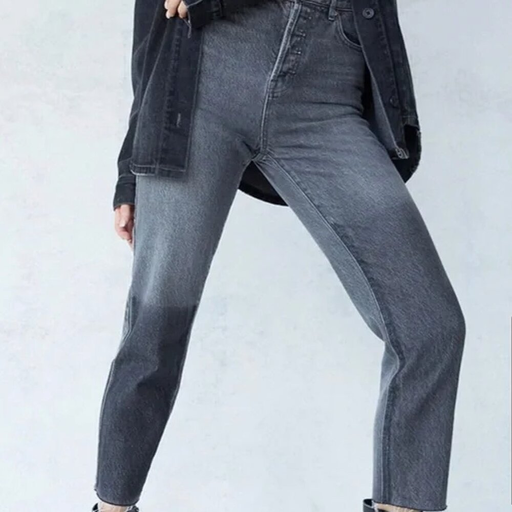 PacSun Two-Tone Straight-Leg Dark Jeans